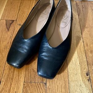SAM EDELMAN KASEY SQUARE TOE BALLET FLAT Black Women's Shoes 7 1/2